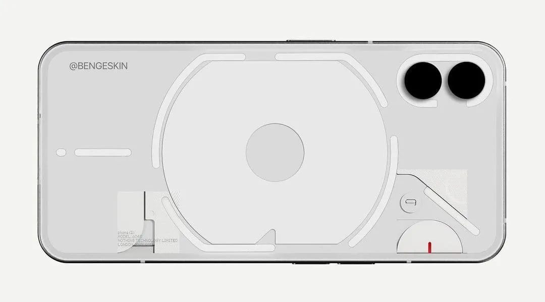 Visuel de présentation d’un téléphone Nothing, signé Ben Geskin.