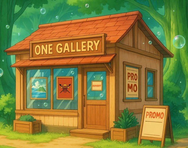 Illustration de la boutique One Gallery - vente de figurines manga et produits dérivés en promotion